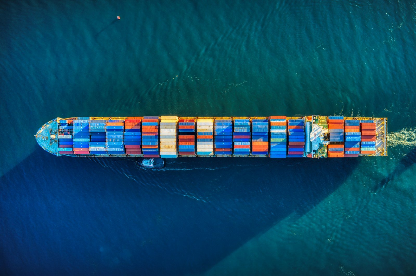 Container ship prepared for international shipment — Blue Lagoun export logistics from India
